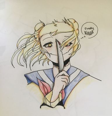 I colored Horikoshi's sketch of Himiko Toga. This is only my second  coloring so far, but planning many more. : r/BokuNoHeroAcademia