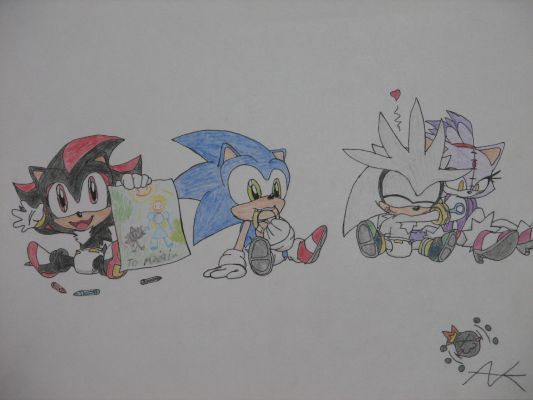 Sonic y shadow silver