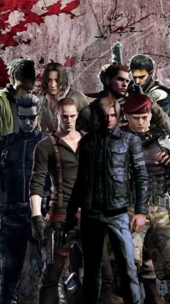 leon s. kennedy, chris redfield, albert wesker, and jack krauser