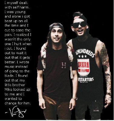 vic fuentes quotes about self harm