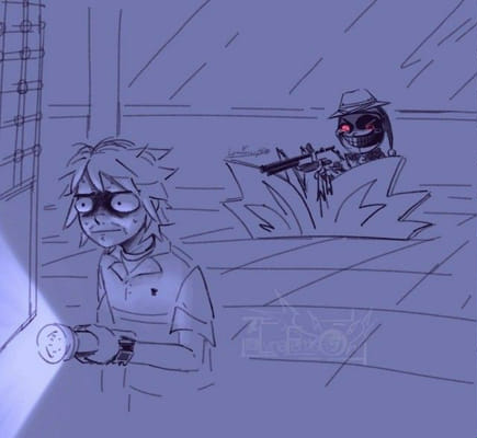 Gregory discovers Glamrock Freddy's secret! (Credit goes to