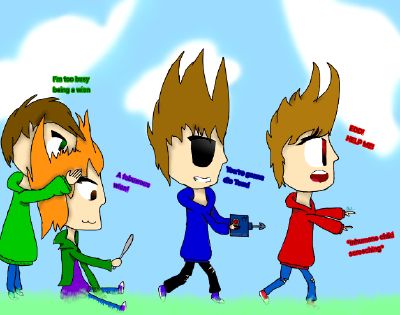 Edd takes care of baby Tom, Matt, and tord 