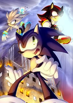 Sonic, Shadow and Silver  Sonic, Sonic and shadow, Shadow the hedgehog