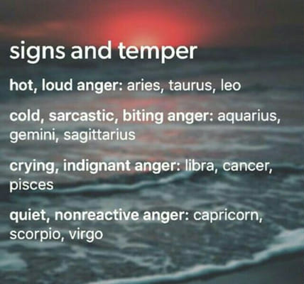 Signs and anger!!! | Zodiac Sign Memes