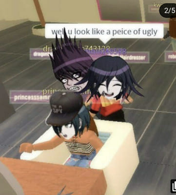 Danganronpa characters as cursed roblox memes