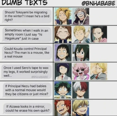 Pick some things and answer some questions to get an mha boyfriend ...