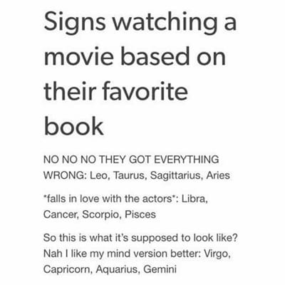 Movies Zodiac Sign Memes Quotev