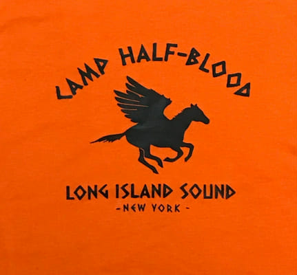 CAMP HALF BLOOD T-SHIRT Long Island Sound orange percy jackson Rick Riordan  KIDS