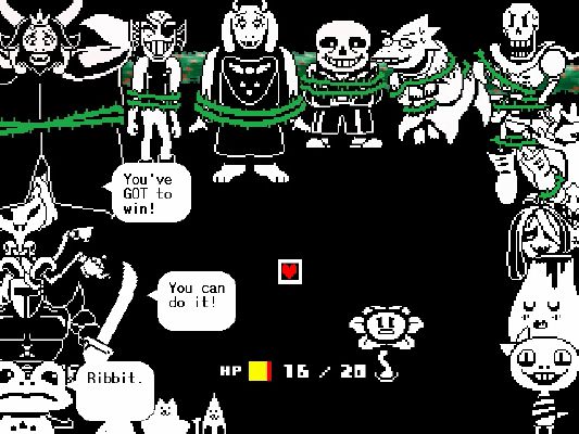 Semi Frequent Undertale Facts on X: * During the Pacifist Ending, when  Flowey attacks all your friends with his vines, each character is  restrained with 2 vines, however Papyrus is the only