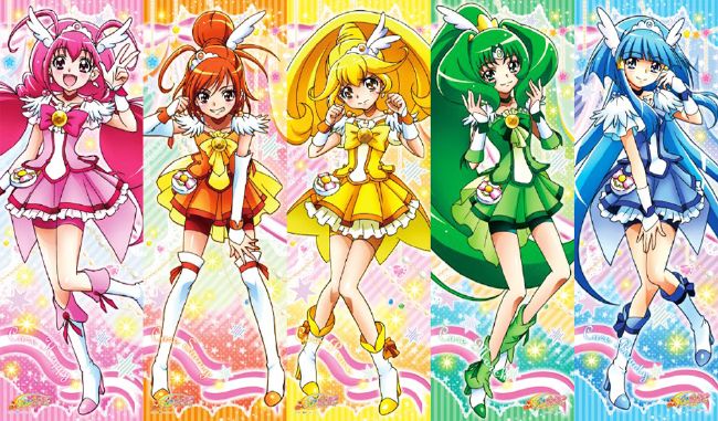 Glitter Force main characters  Glitter force characters, Glitter force,  Smile pretty cure