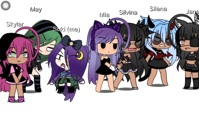 All of my ocs together! (Gacha life and no ddlc chrs)