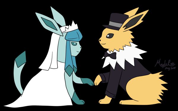 Jolteon And Glaceon Love