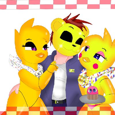 toy chica and golden freddy