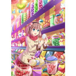 Kawaii anime girl with lots of sweet candy