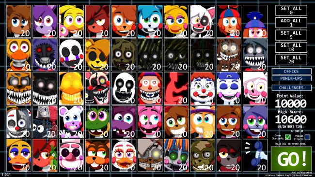 FNaF Ultimate Custom Night Animatronic Difficulty - Tier List