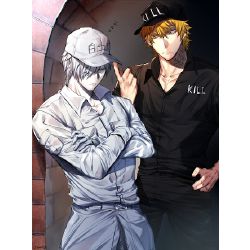 white blood cell, red blood cell, ae-3803, u-1146, killer t, and 3 more (hataraku  saibou)
