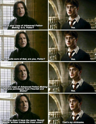 ron + draco + snape =, Harry potter memes