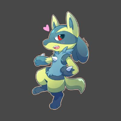 A fierce Mega Lucario - Blue the Shiny Zorua