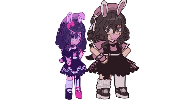 Gothic/E-Girl Outfit Ideas, Gacha Club