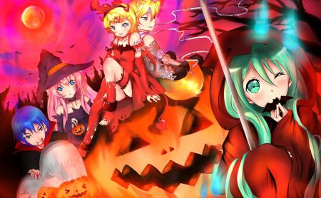 Premium AI Image | Fantasy Anime Halloween with pumpkin patch Image Ai  Generated