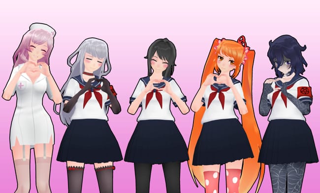 all yandere simulator main characters with namnes