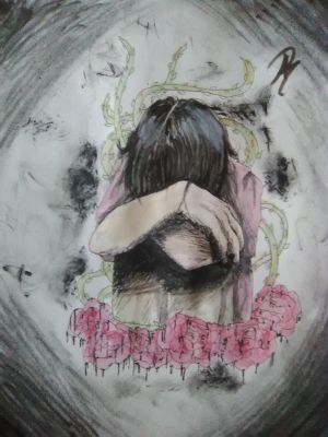 Download Depressed Anime Girl Dark Sketch Wallpaper  Wallpaperscom